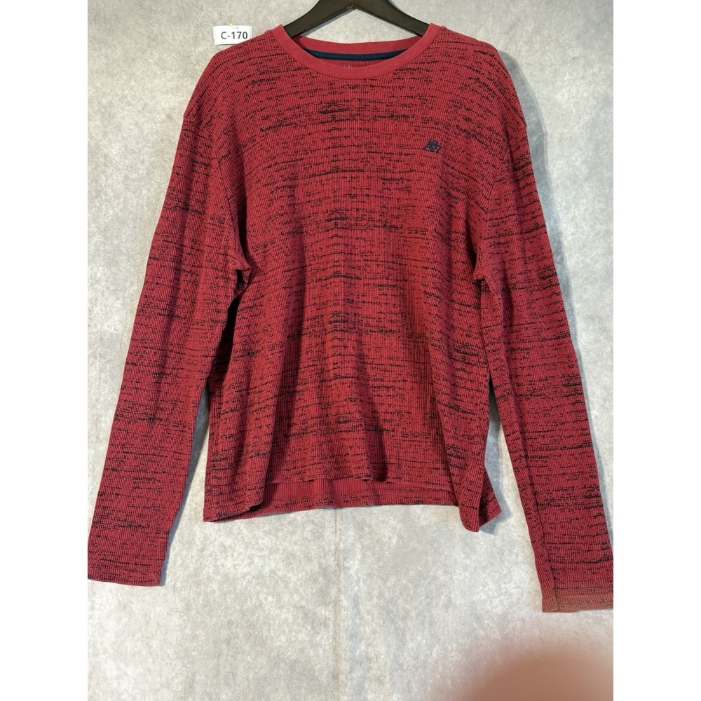 Aéropostale Thermal Knit Long Sleeve Red Black Gradient Men Size 2XL Y2K Grunge